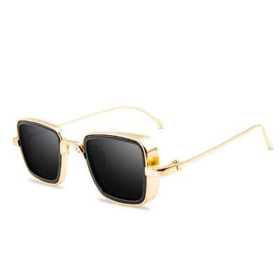 Men's Vintage Steampunk Retro Metal Square Sunglasses