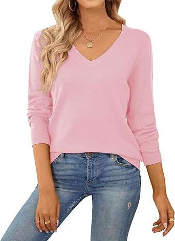 Women's Sweater 100% Cotton Soft Knit Pullover Tops