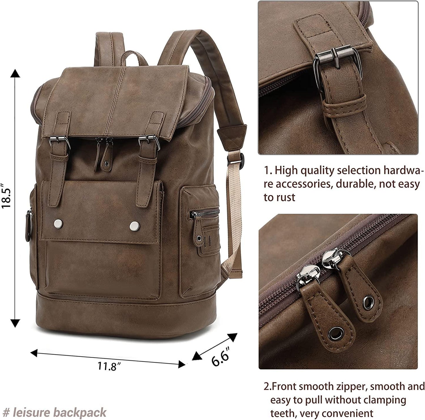 18 Men's Vintage Leather Backpack
