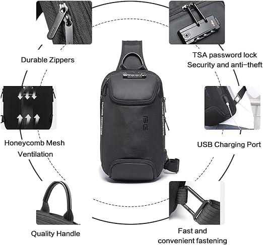 13 Men's Crossbody Travel Sling Backpack