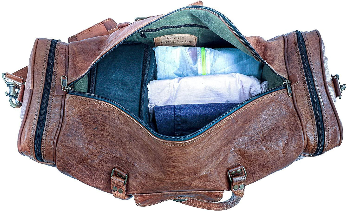 21 Full Grain Leather Duffel Bag