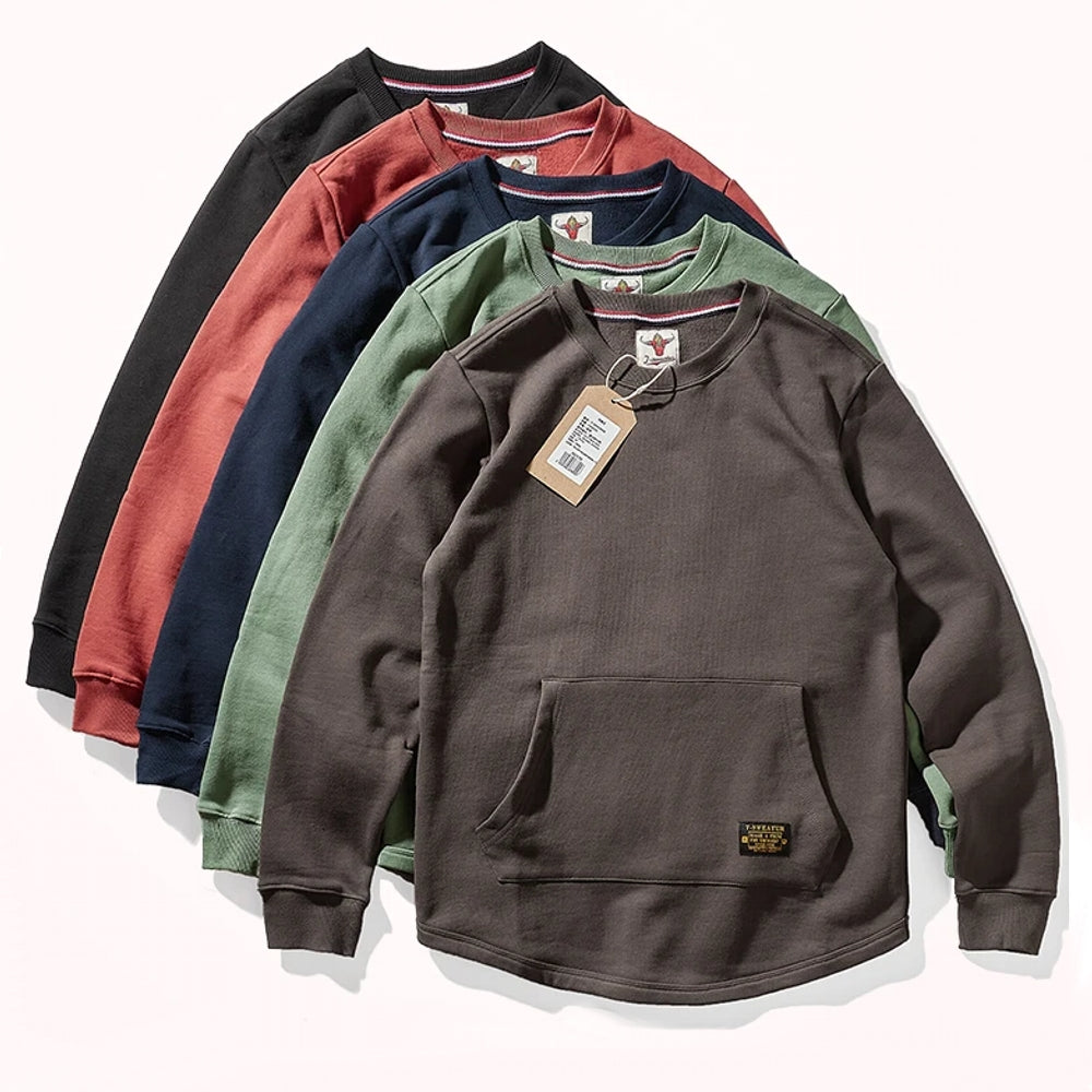 Retro Heavyweight Velvet Kangaroo Pocket Sweatshirts