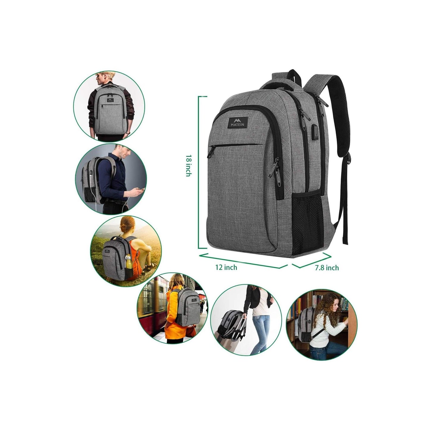 18 Anti-Theft Travel Backpack