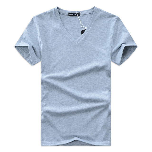 Plus Size Men T-Shirts Summer Casual V-Neck