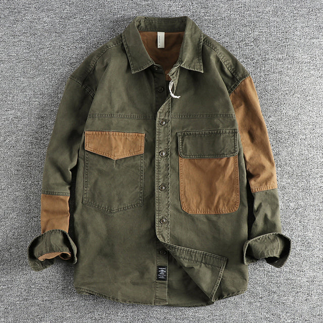 Men Vintage Jacket Casual Loose Shirt