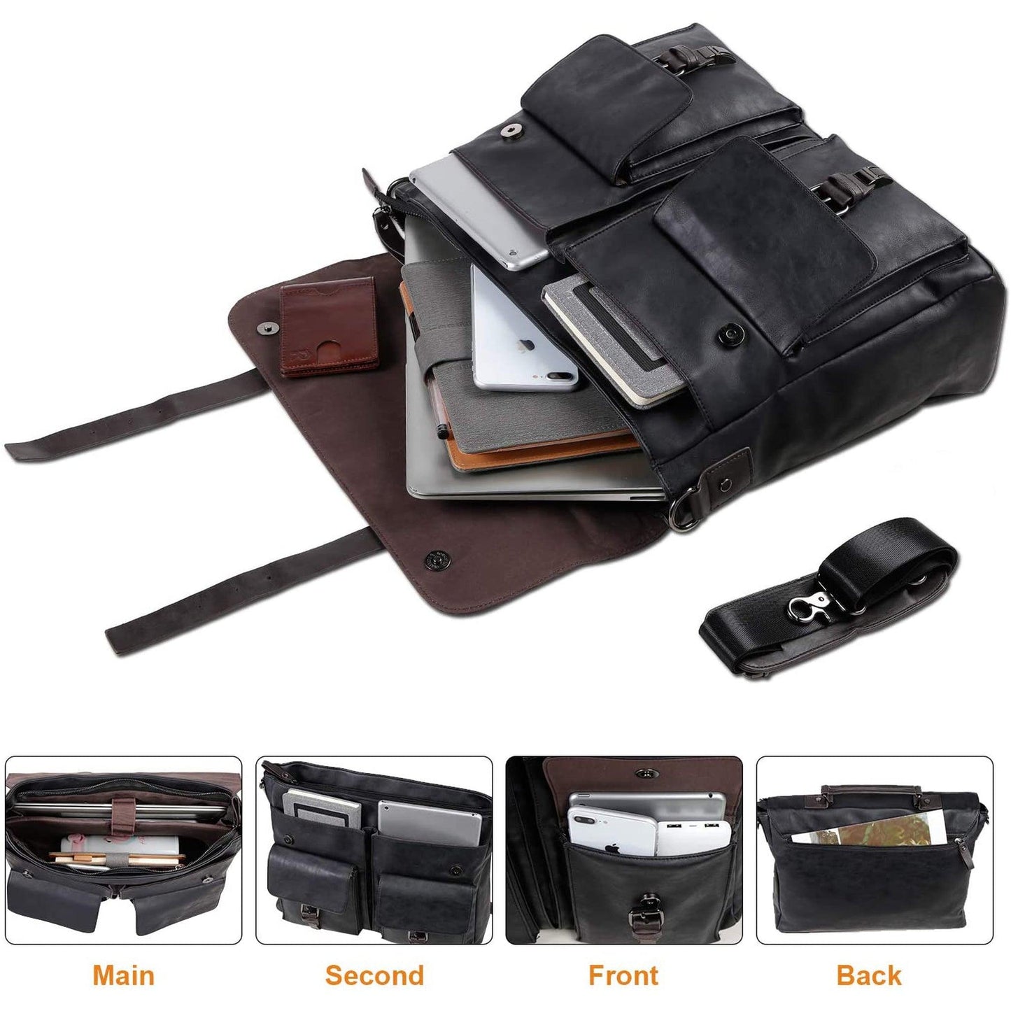 16 Men's Leather Messenger Bag