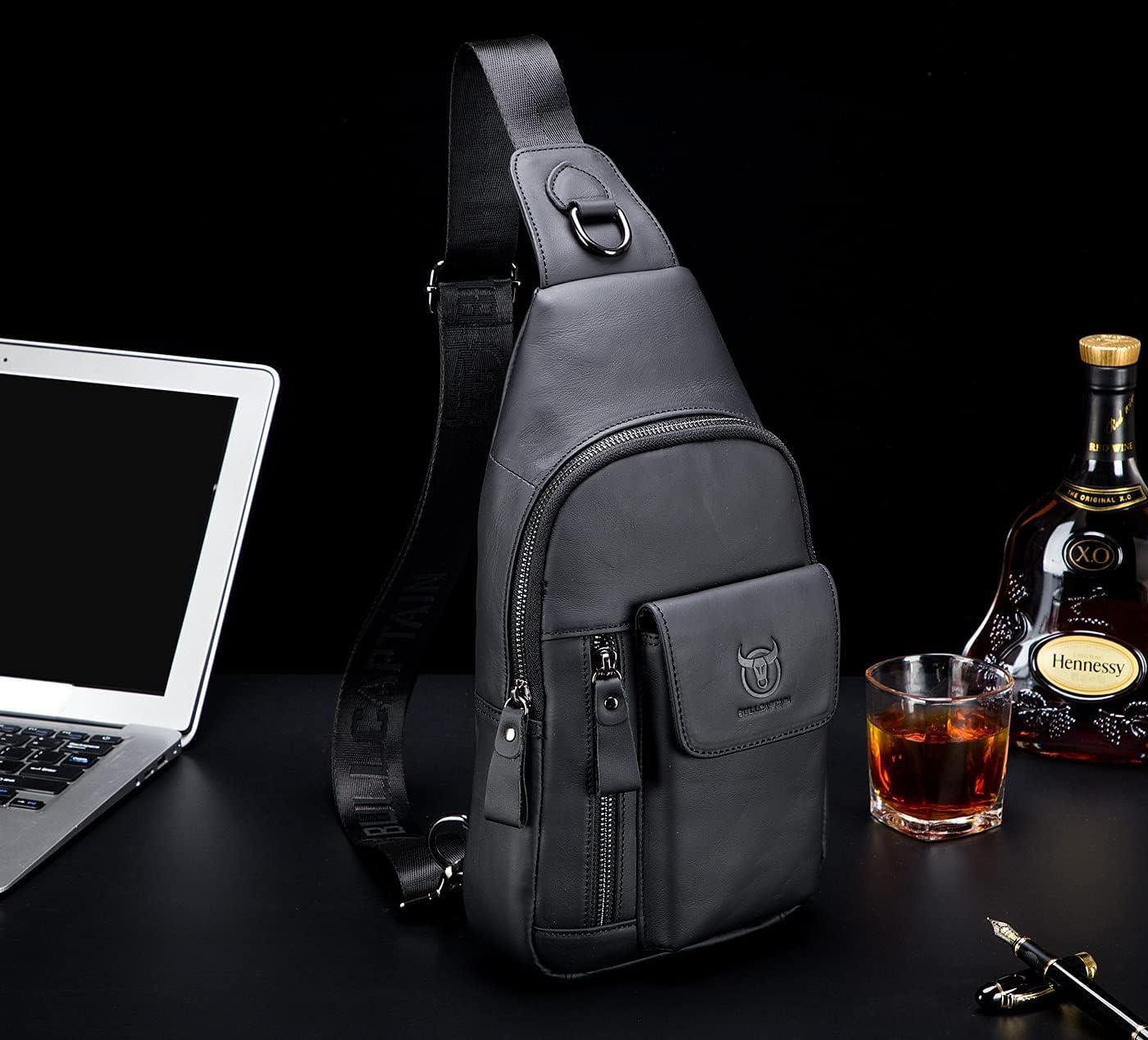 12 Men's Casual Leather Crossbody Sling Bag