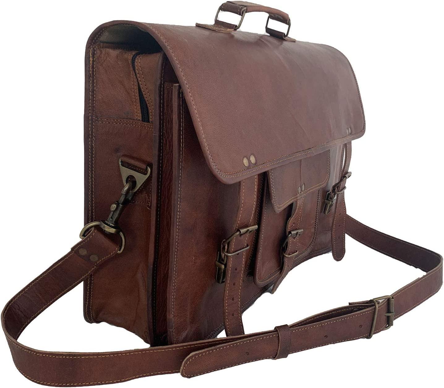 18 Men's Classic Leather Messenger Bag