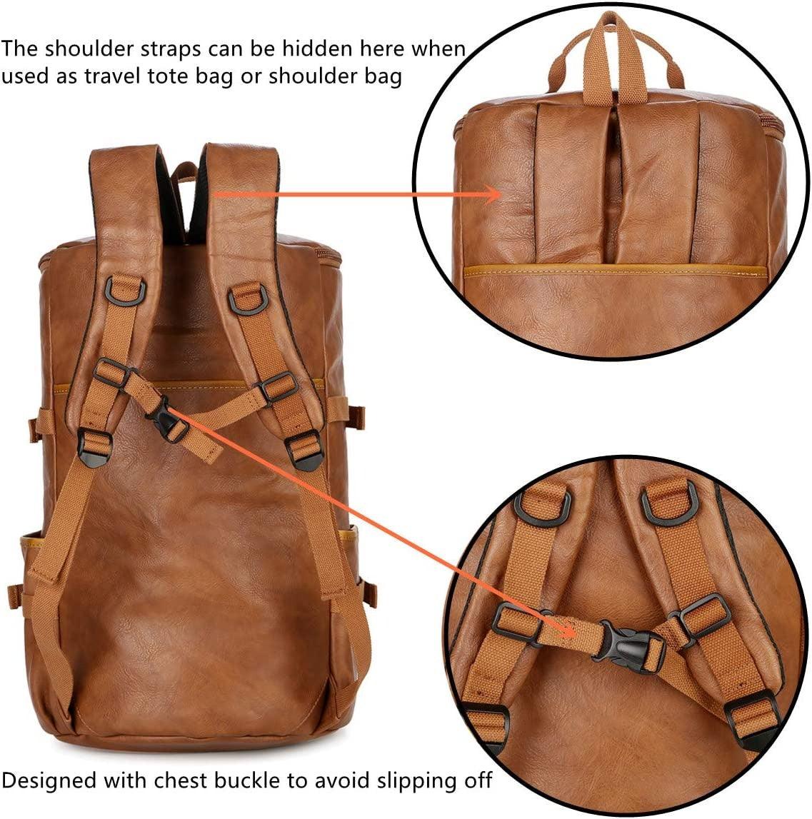 20 Men's Versatile Leather Duffel Bag