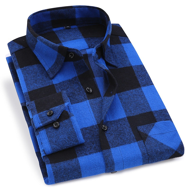 Cotton Plaid Man Shirt