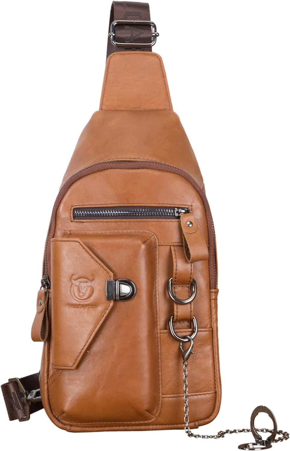 12 Herre Crossbody Læder Sling Bag 