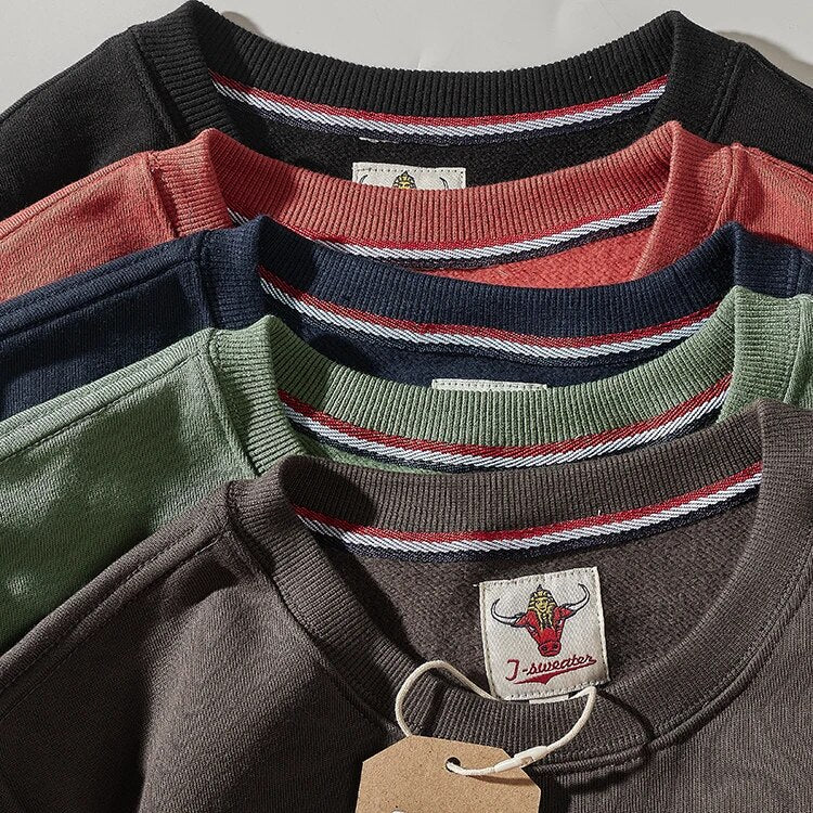 Retro Heavyweight Velvet Kangaroo Pocket Sweatshirts