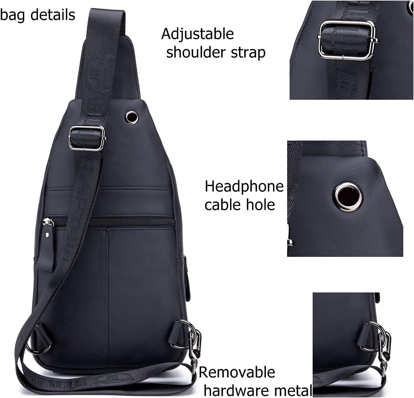 12 Men's Casual Leather Crossbody Sling Bag