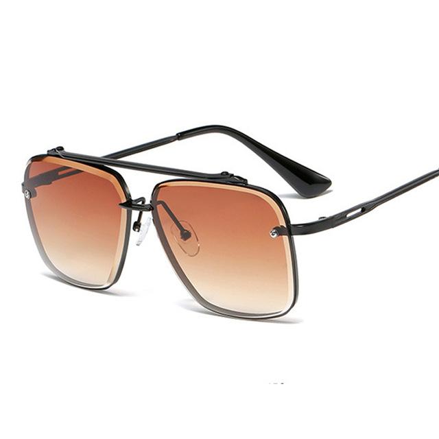 Men Polarized Sunglasses Big Square Frame Luxury UV400 Retro Sunglasses