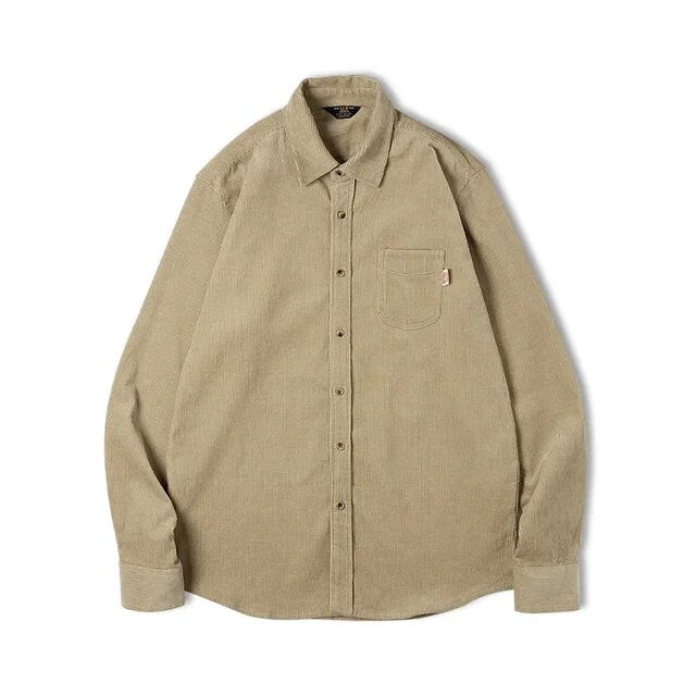 Excellent Corduroy Men's Shirt Long Sleeve Fleece Jacket