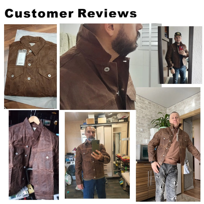 Retro Male Oil Waxed Canvas Coats Cotton Jacket