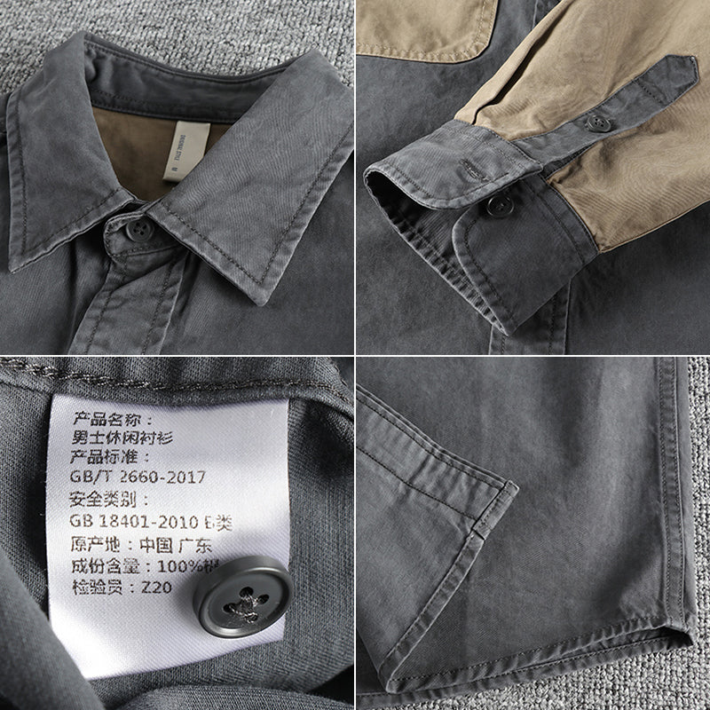 Men Vintage Jacket Casual Loose Shirt