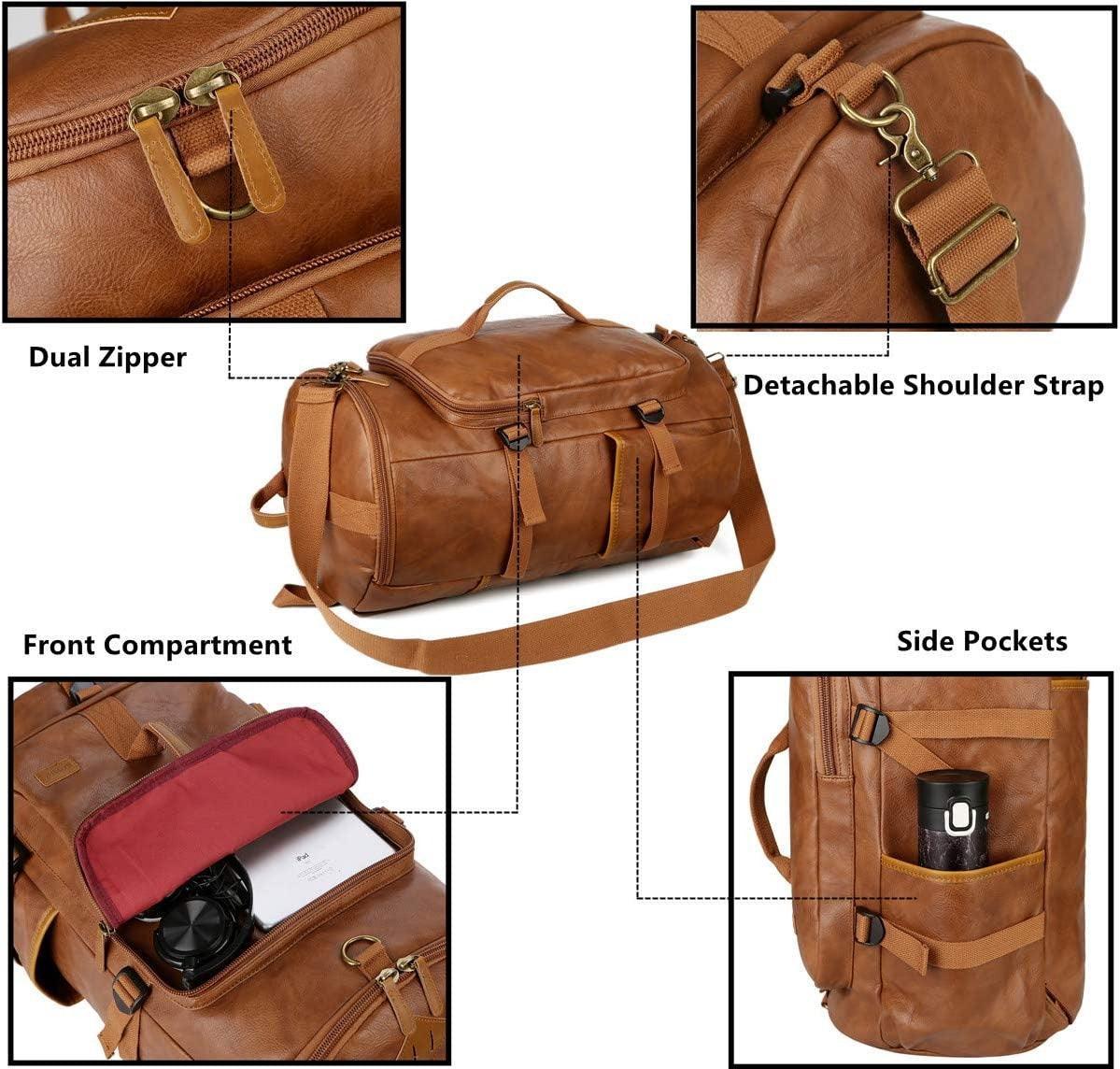 20 Men's Versatile Leather Duffel Bag