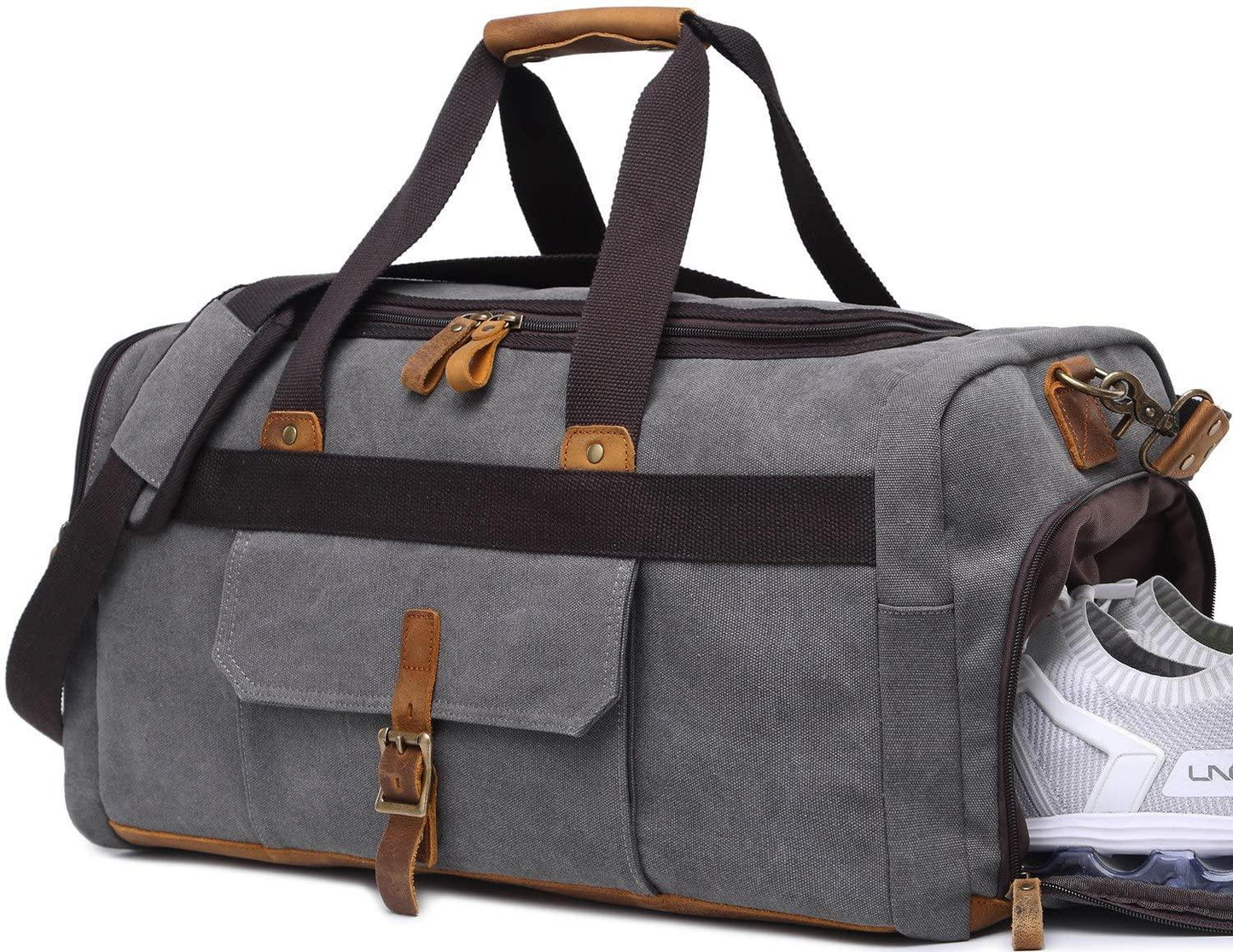 21 Canvas Duffle Bag with Shoe Compartment