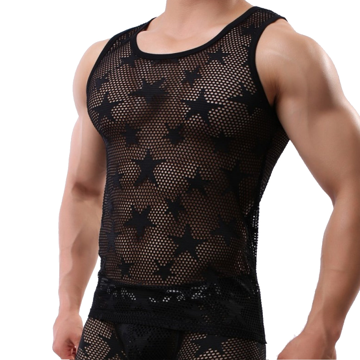 Men's star mesh breathable underwear vest