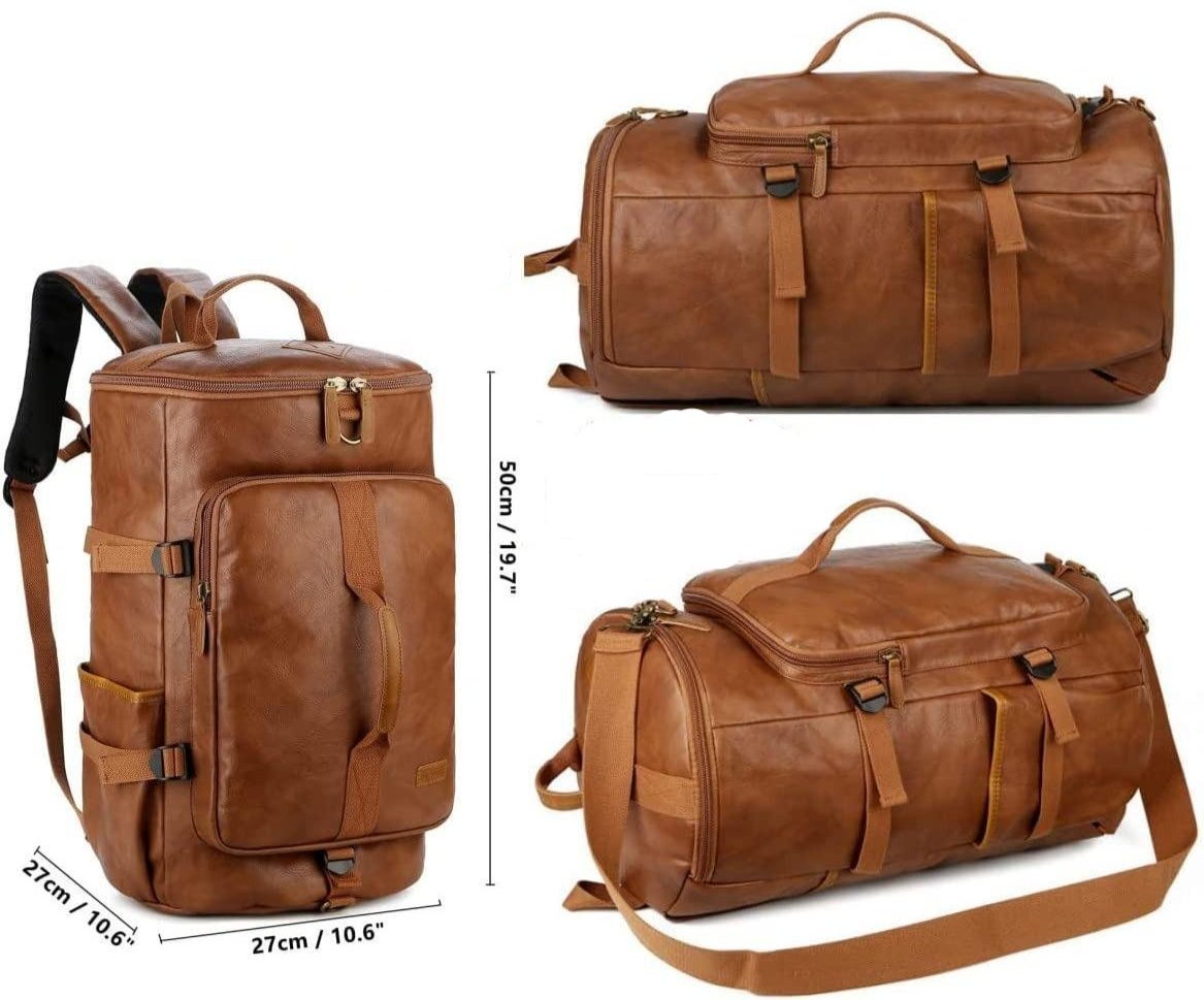 20 Men's Versatile Leather Duffel Bag