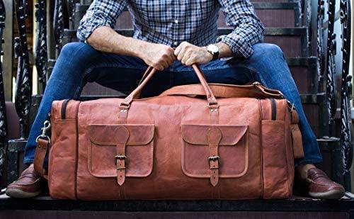 32 Men's Grain Leather Duffel Bags