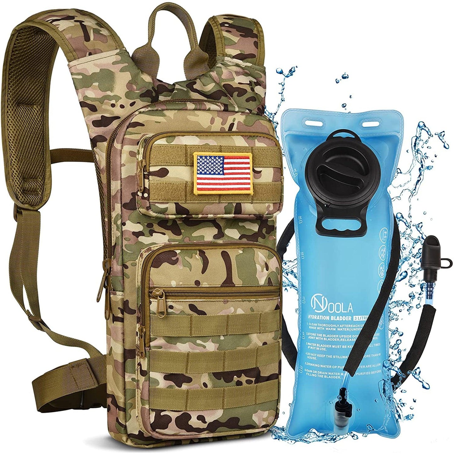 18 Men's MOLLE Tactical Hydration Backpack