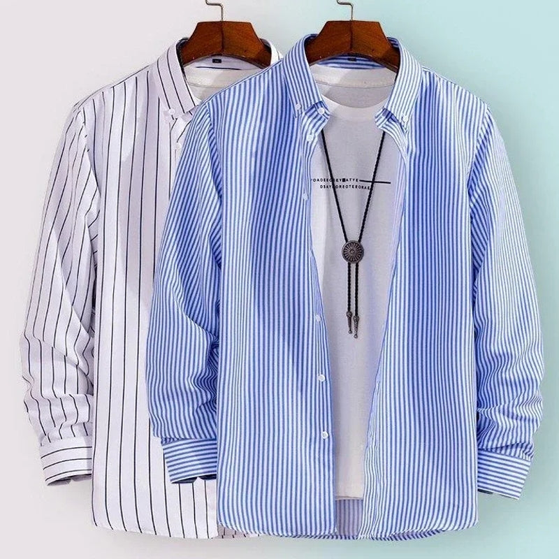 Men's Thin Striped Long-sleeve Shirt