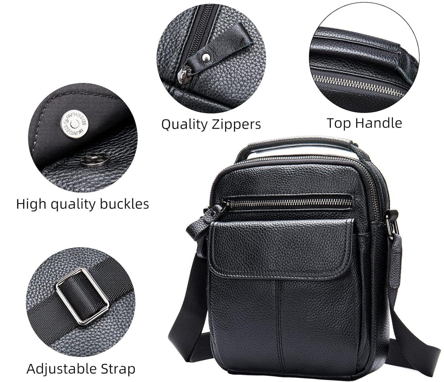 9 Men's Leather Compact Crossbody Sling Bag