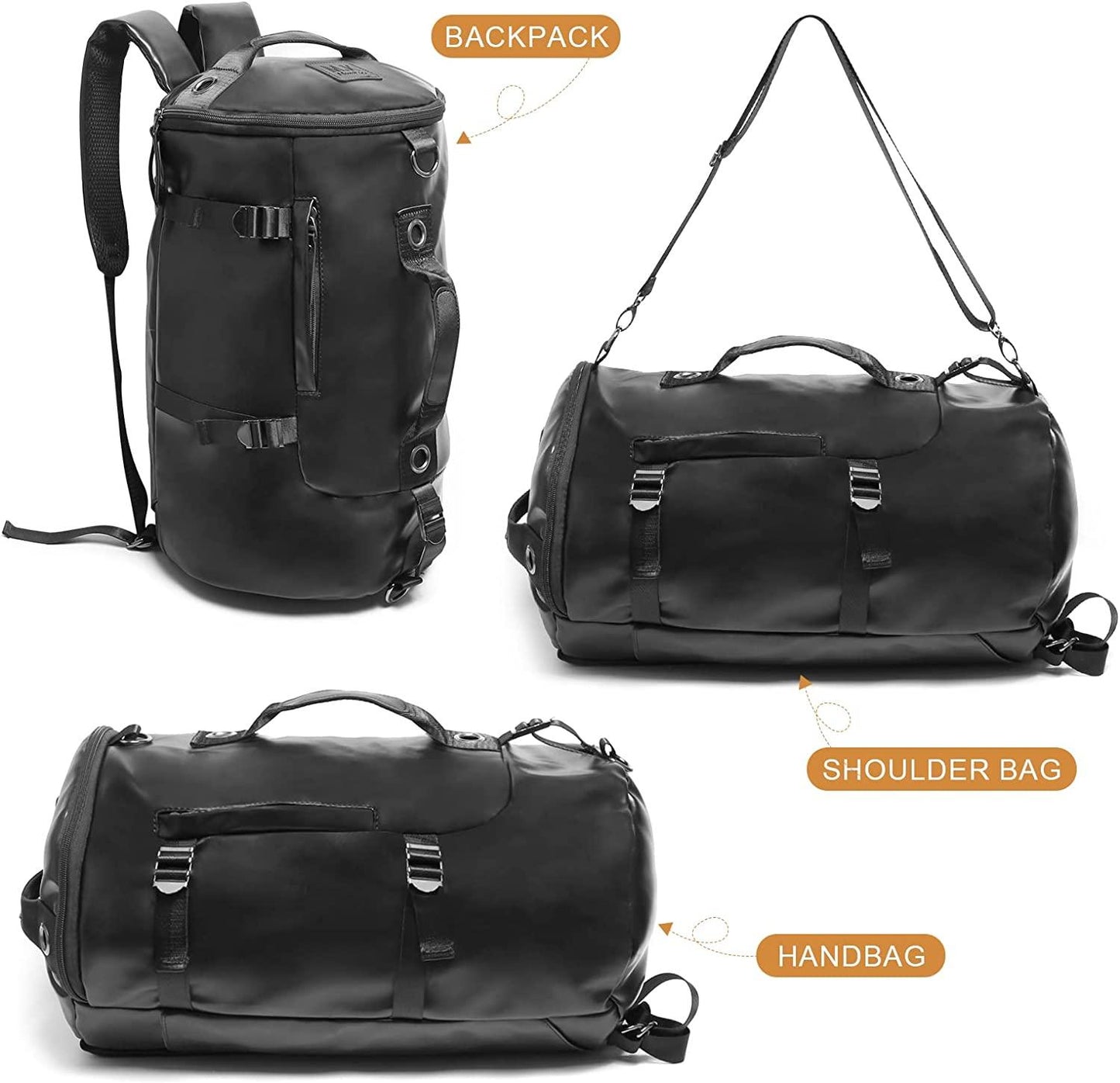 18 Men's Leather Travel Duffel Bag