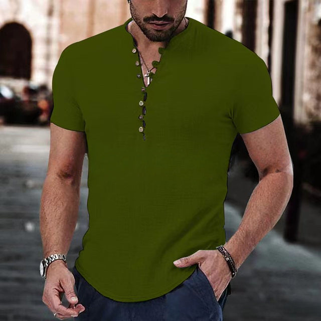 Cotton Linen Shirt Men Casual Clothes