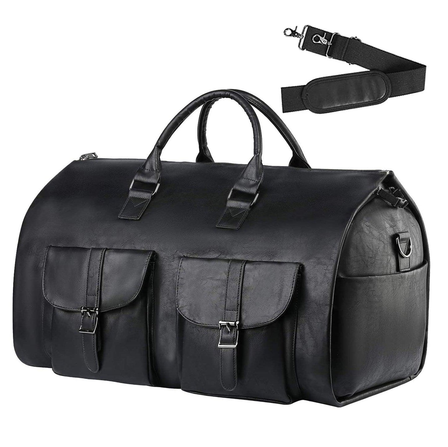 22 Men's Classic Leather Duffel Bag