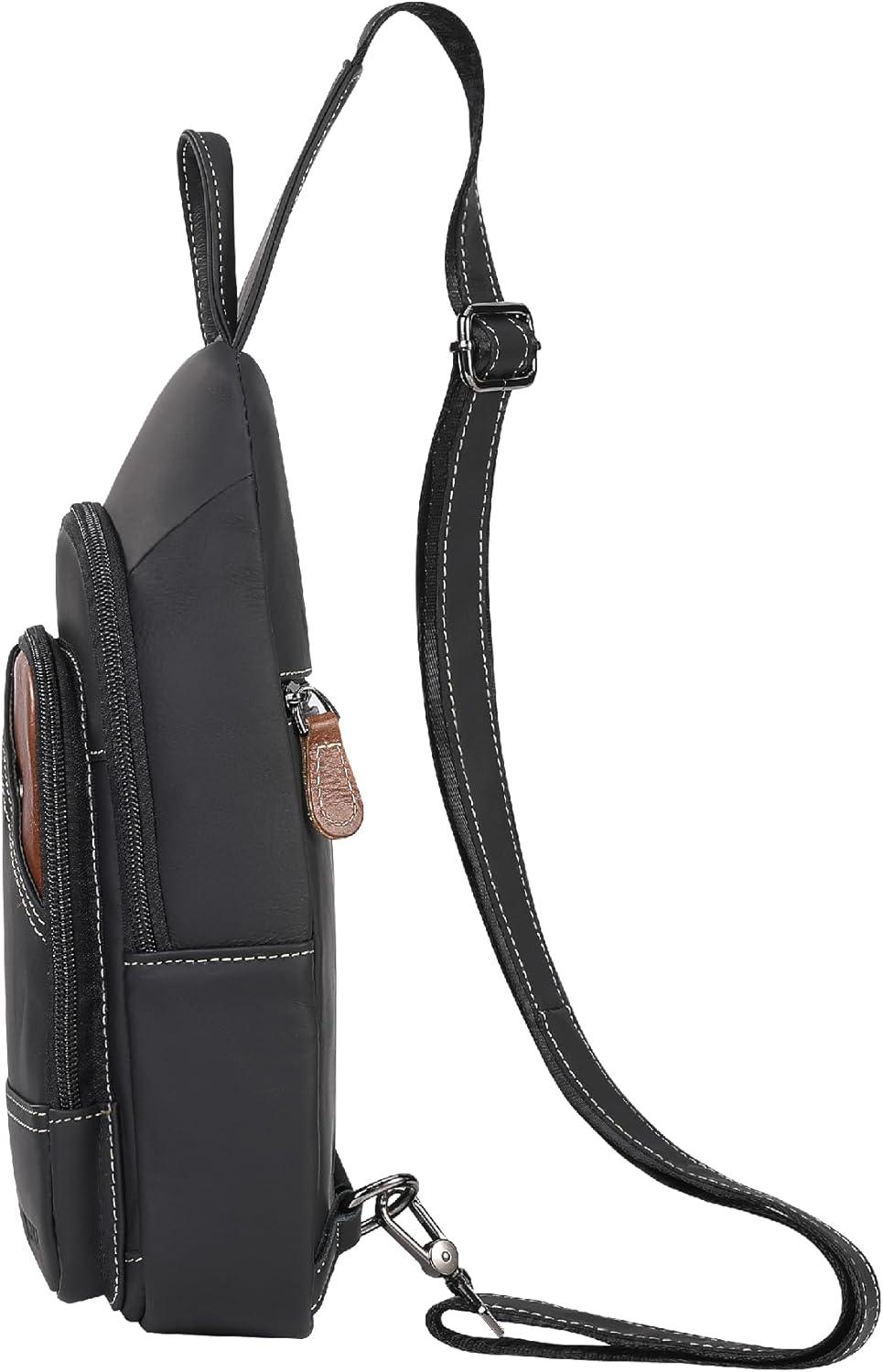 12 Men's Leather Casual Sling Bag