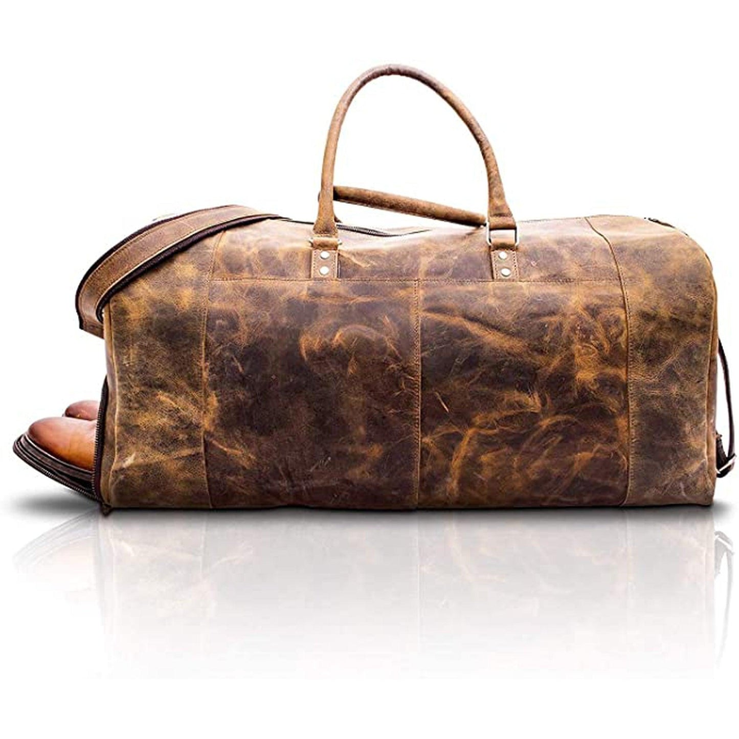 20 Men's Distressed Leather Duffle Bag