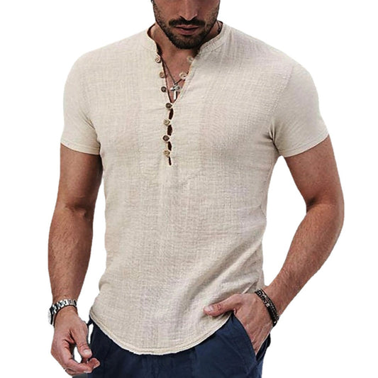 Cotton Linen Shirt Men Casual Clothes