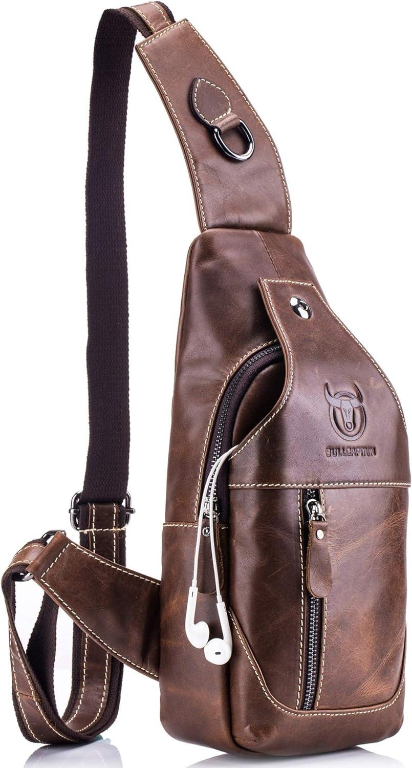 12 Men's Leather Crossbody Chest Bag