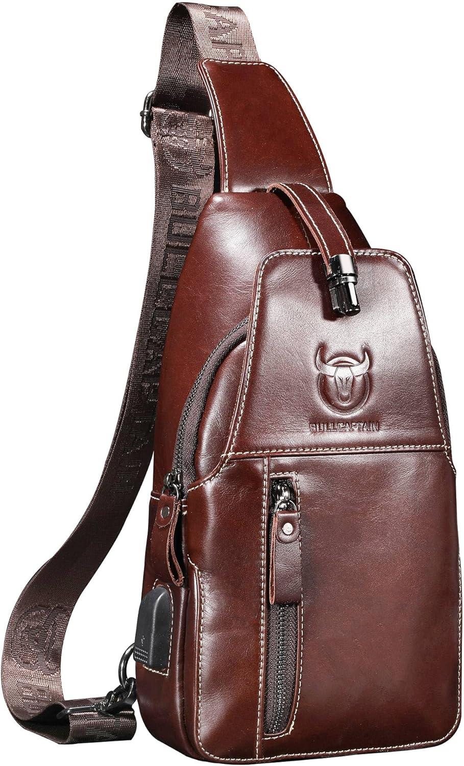 12 Men's Leather Crossbody Sling Bag