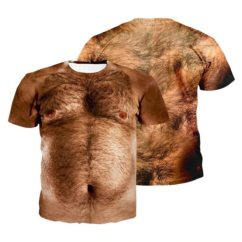 Funny Muscular Print T-shirt For Men Quick Dry Clothing