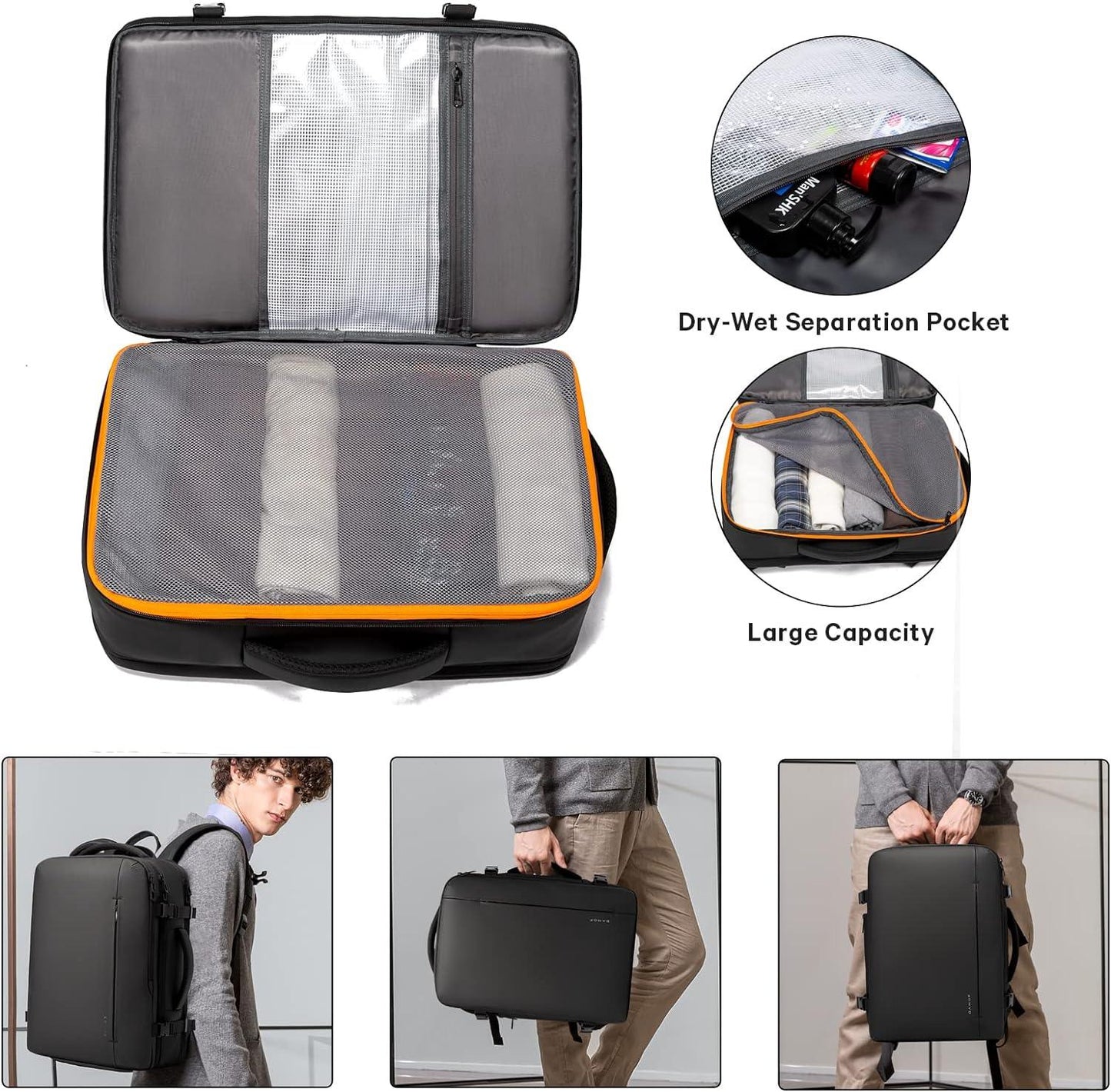 18 Men's Expandable Carry-On Travel Backpack