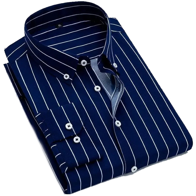 Men's Thin Striped Long-sleeve Shirt