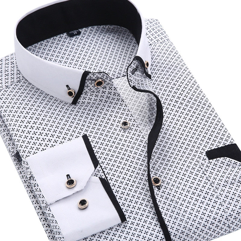 Long Sleeved Slim Fit Male Shirt