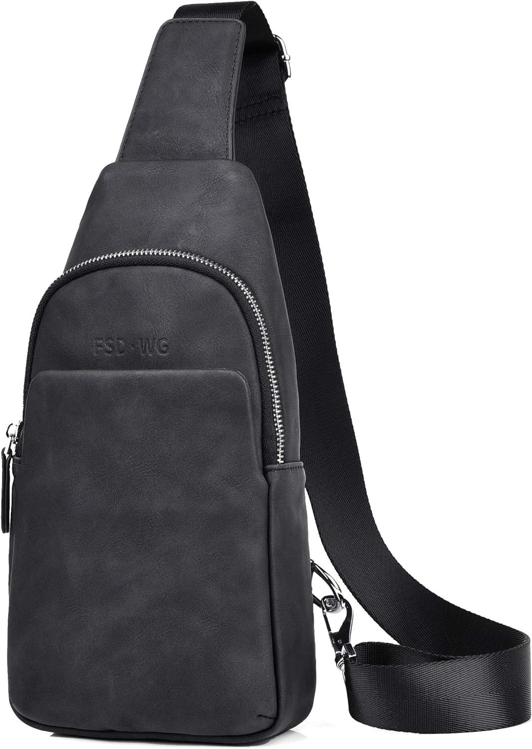 11 Mænds læder Crossbody Sling Bag 