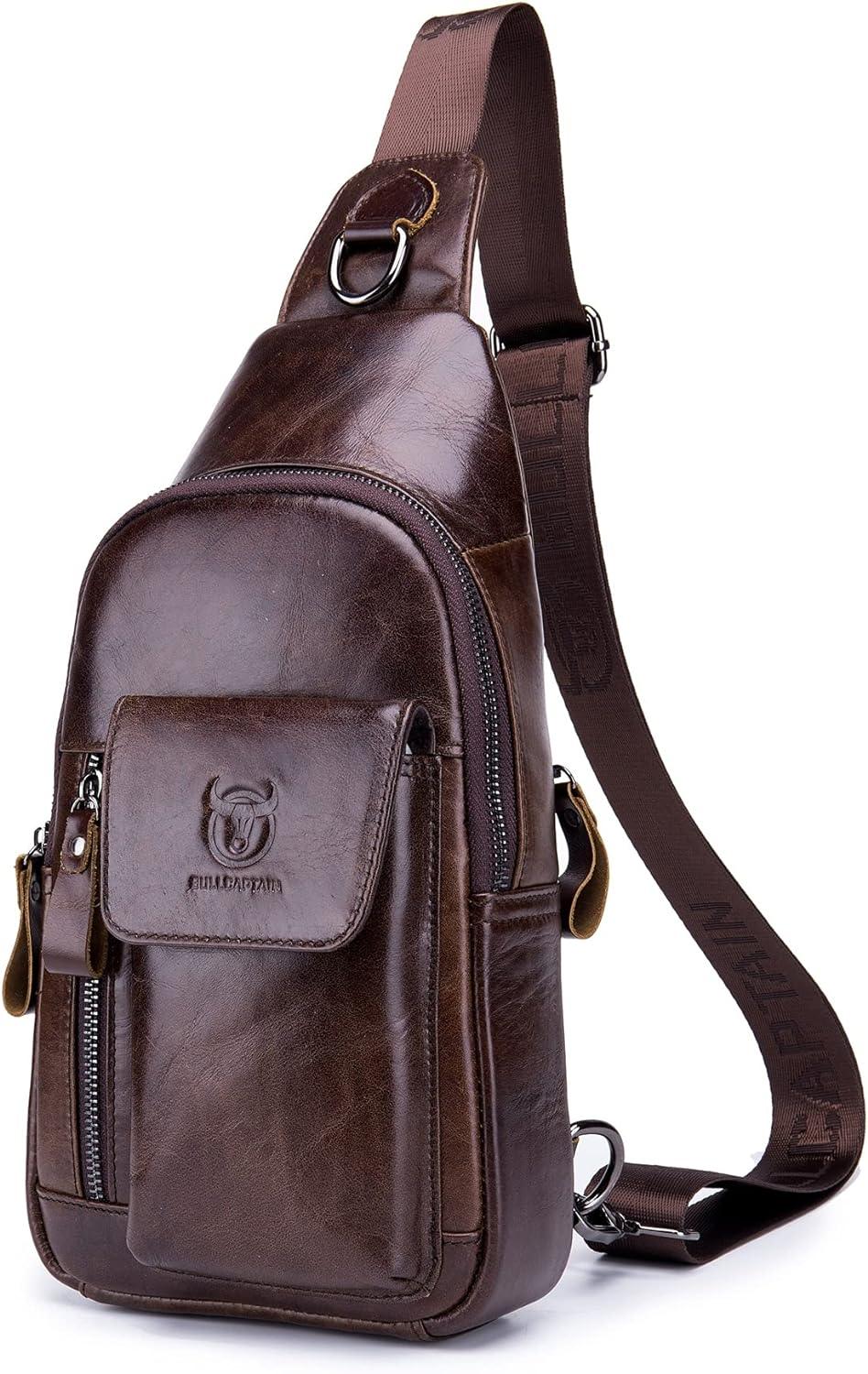 12 Mænds Casual Læder Crossbody Sling Bag 