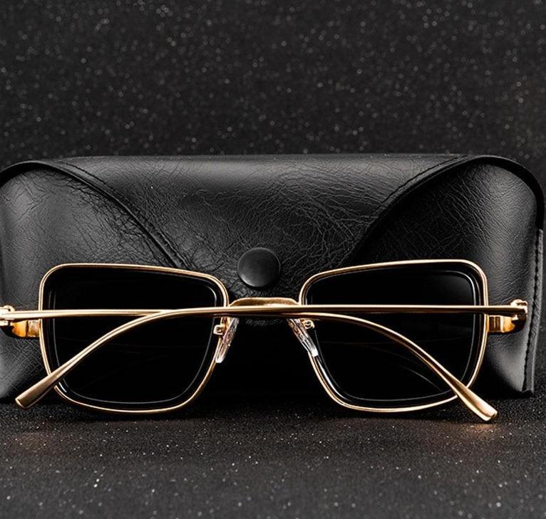 Men's Vintage Steampunk Retro Metal Square Sunglasses