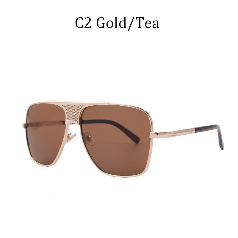 Men Polarized Big Square Frame Luxury UV400 Retro Sunglasses