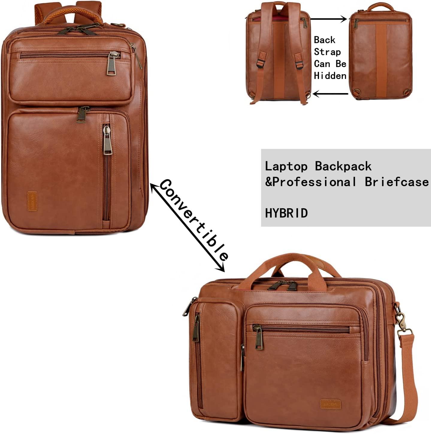 16 Leather Laptop Backpack Briefcase