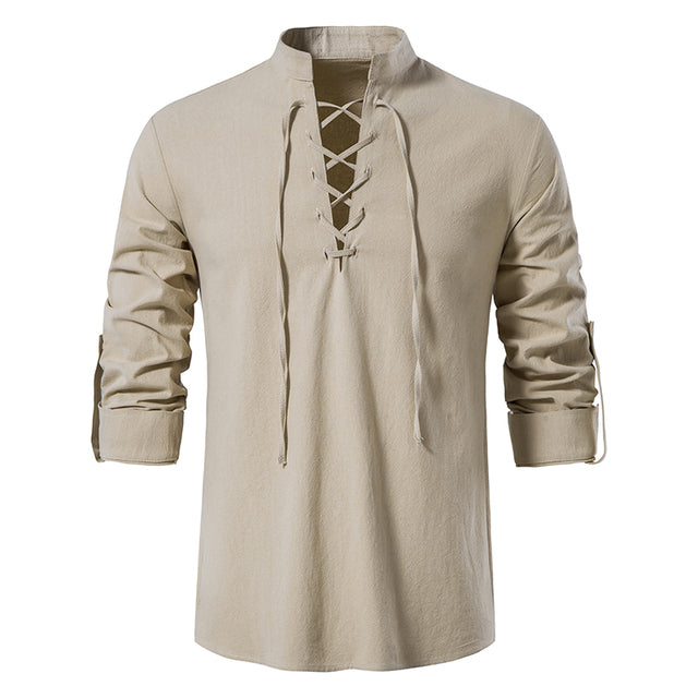 Men's Casual Blouse Cotton Linen Shirt