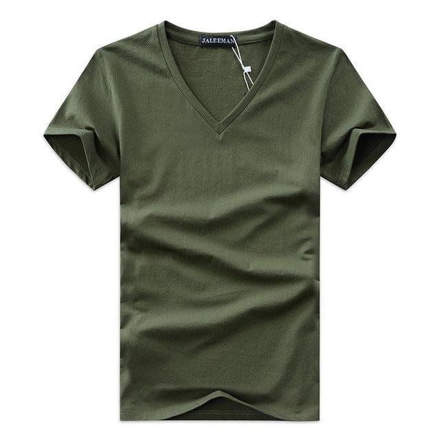 Plus Size Men T-Shirts Summer Casual V-Neck