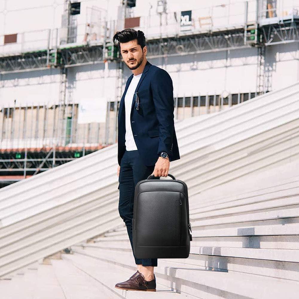 18 Men's Leather Multi-Functional Business Backpack