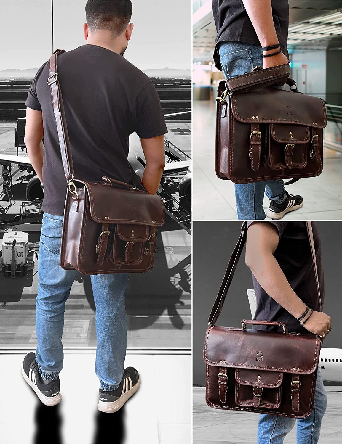 16 Men's Leather Satchel Messenger Bag